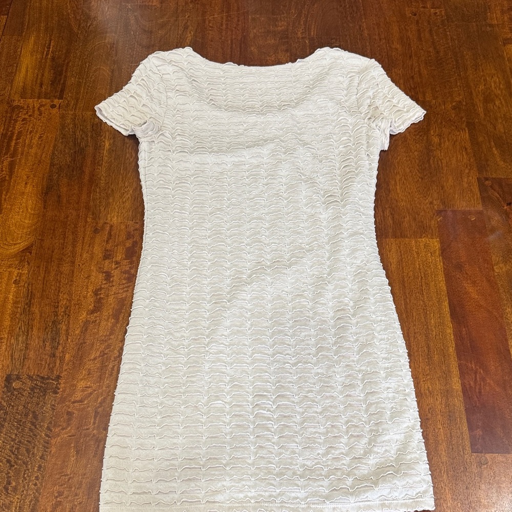 Forever 21 Ruffled Textured Cream Dress - Picture 5 of 5